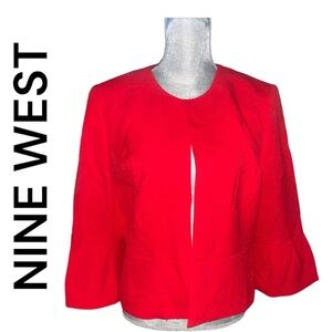 Beautiful Red Nine West Red Dress Jacket Coat Sz 14‎
